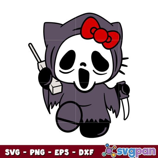 Hello kitty ghost halloween design svg, halloween hello kitty svg