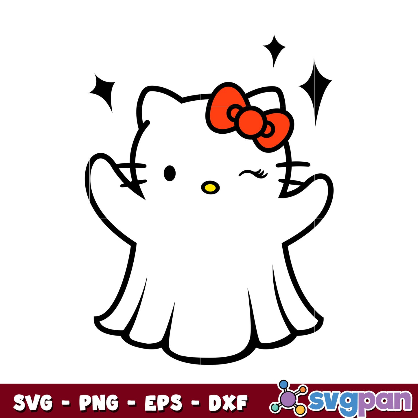 Hello kitty ghost halloween svg, halloween hello kitty svg