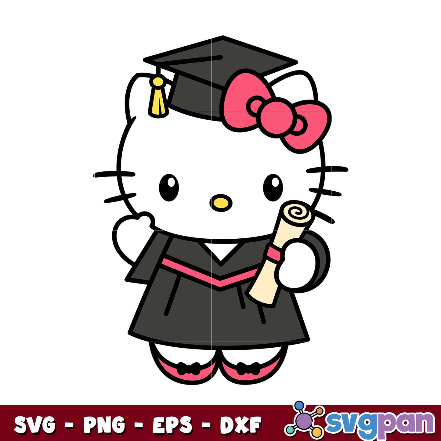 Hello kitty graduate svg, graduation hello kitty svg, sanrio cartoon svg