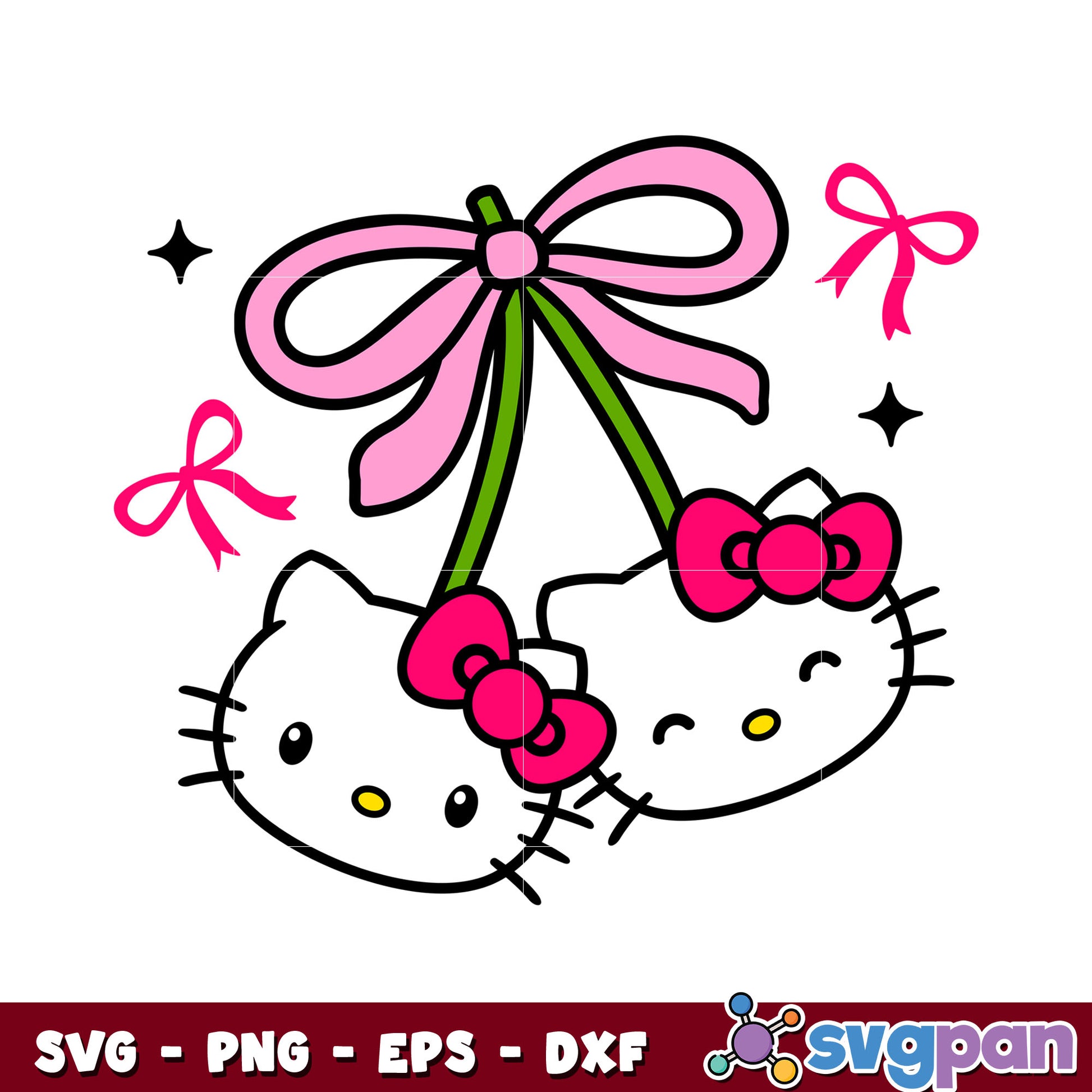 Hello kitty head cherry svg, hello kitty svg, sanrio cartoon svg