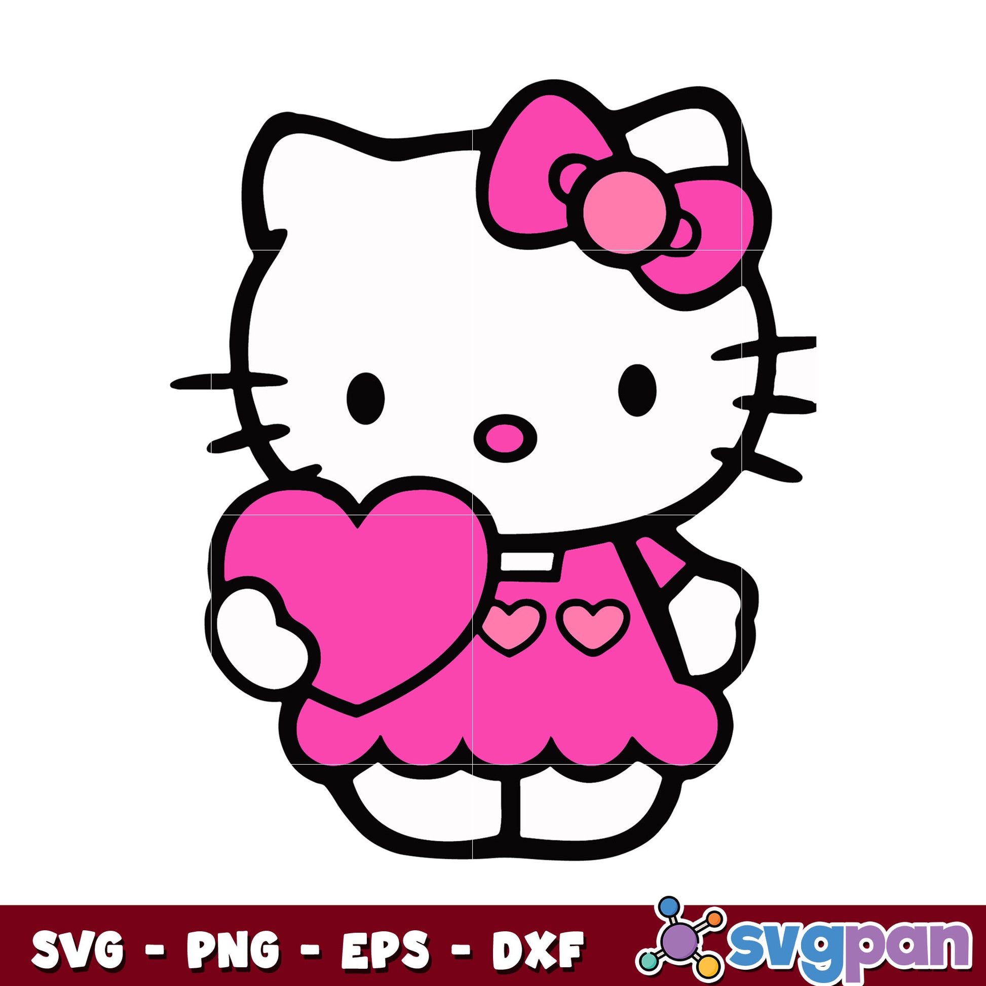 Hello kitty heart valentine svg, valentines hello kitty​ svg