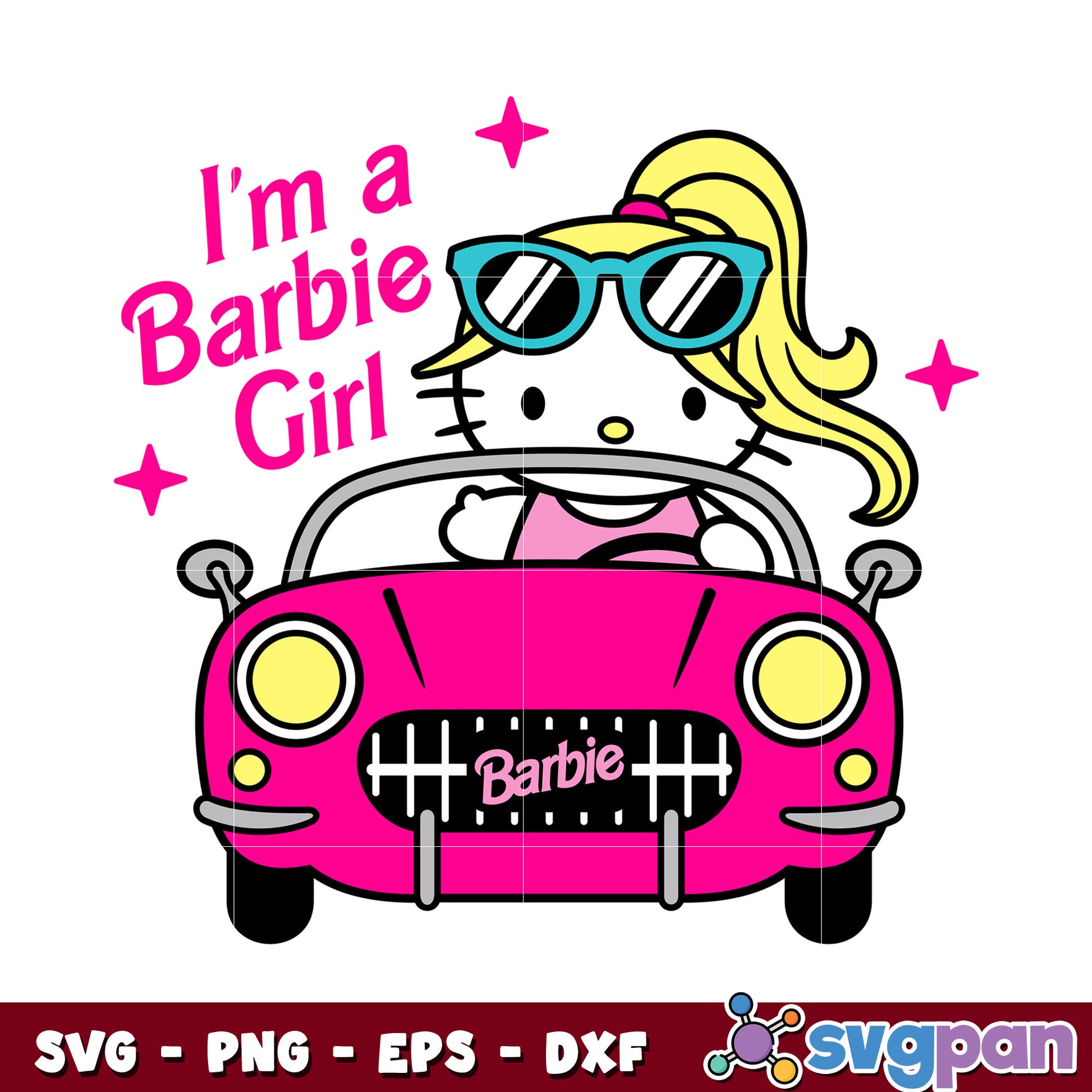 Hello kitty i'm a barbie girl svg, barbie hello kitty, sanrio svg