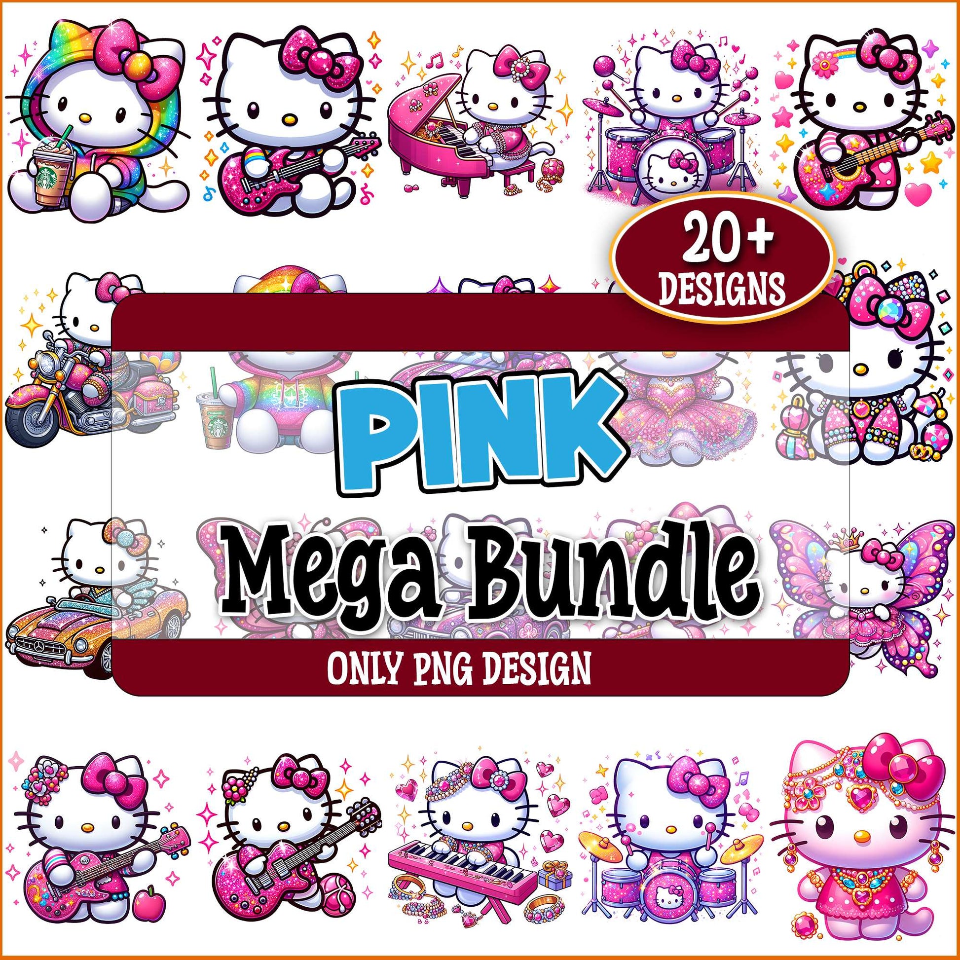 Hello kitty instrument png bundle, hello kitty plush png, musical inst ...