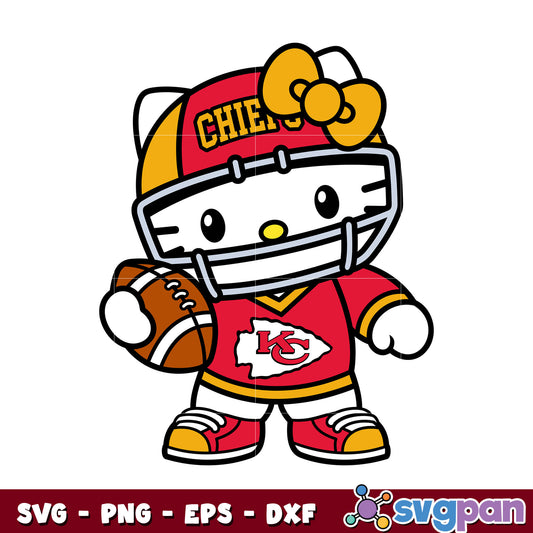 Hello kitty kansas city chiefs football svg, chiefs svg