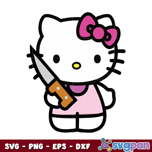 Hello kitty knife design svg, sanrio characters cartoon svg