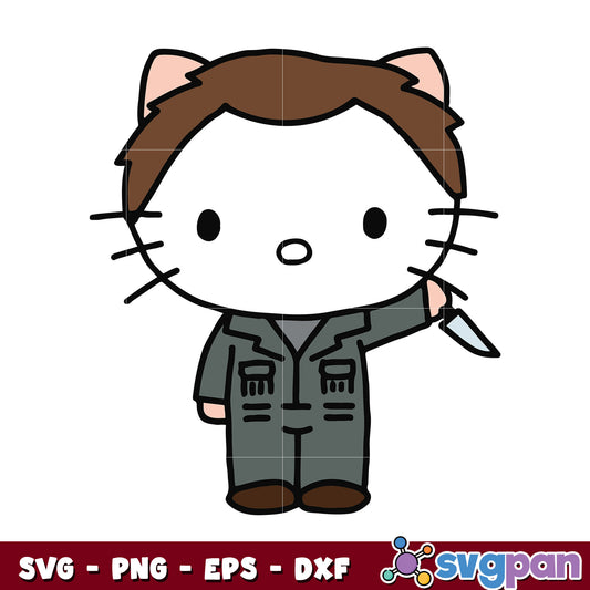 Hello kitty michael myers halloween svg, horror hello kitty​ svg