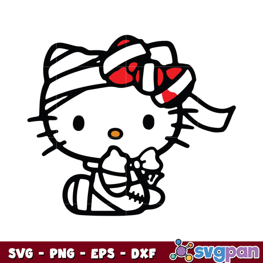 Hello kitty mummy design svg, halloween hello kitty​ svg