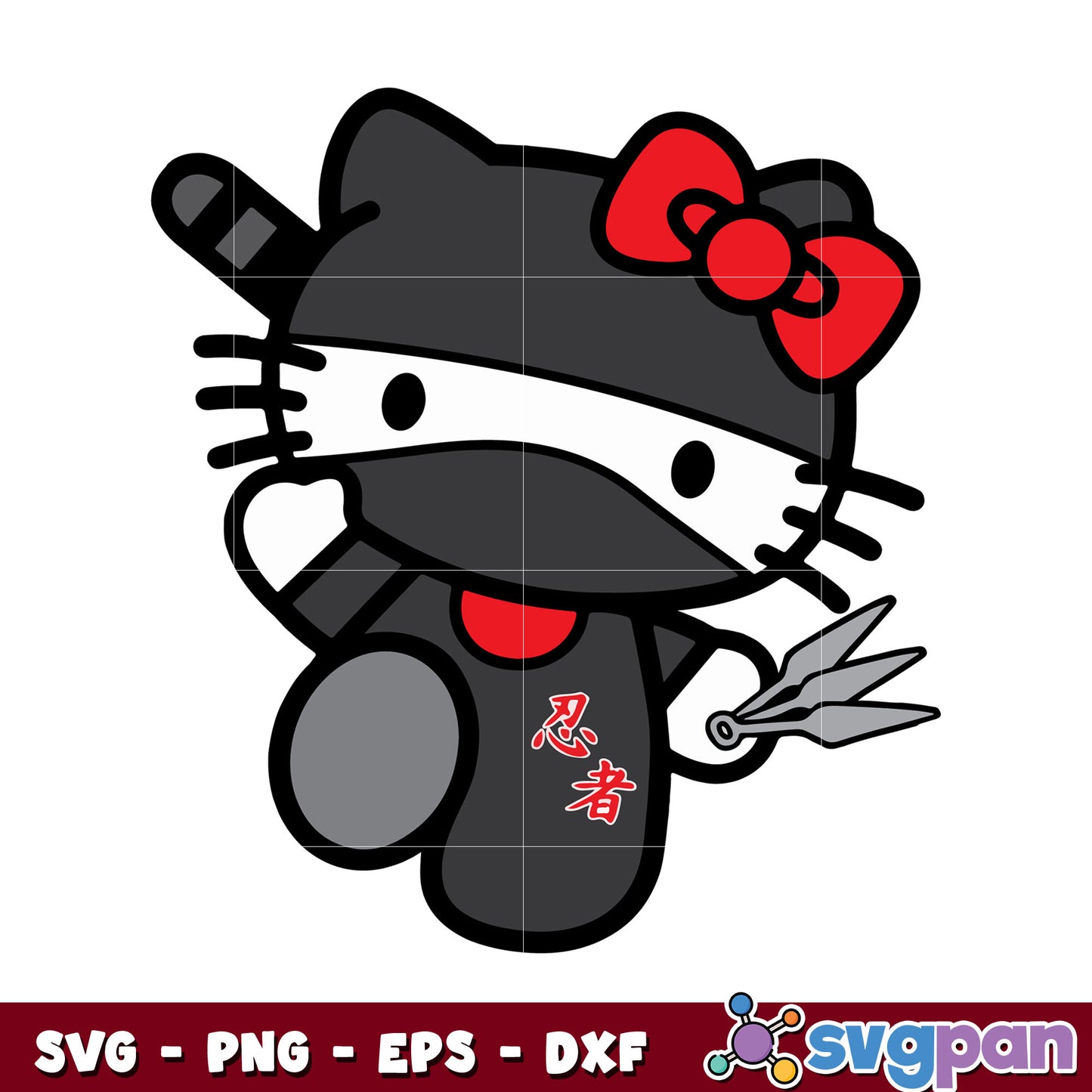 Hello kitty ninja design svg, hello kitty cartoon​ svg, sanrio svg