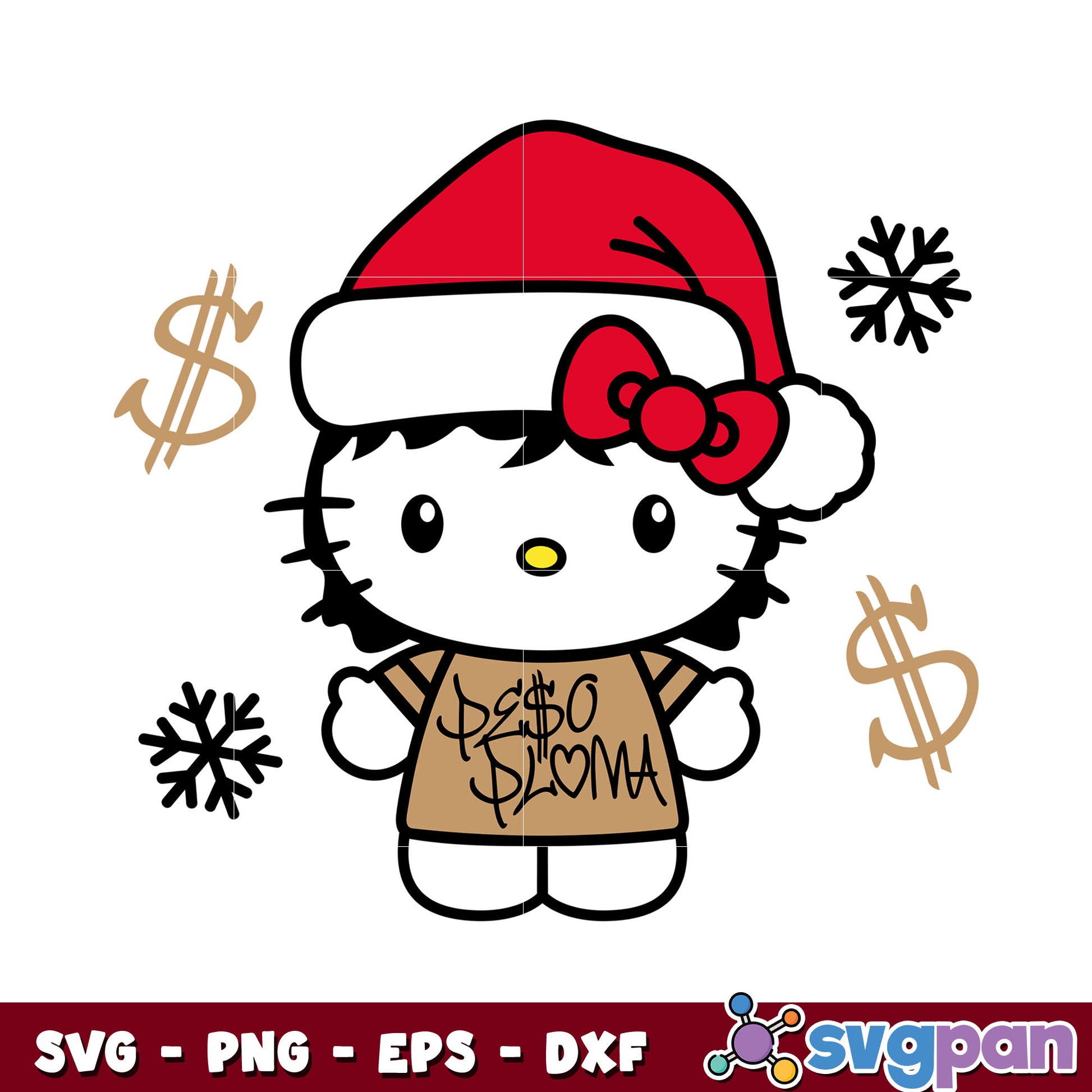 Hello kitty peso pluma chirstmas svg hello kitty christmas svg