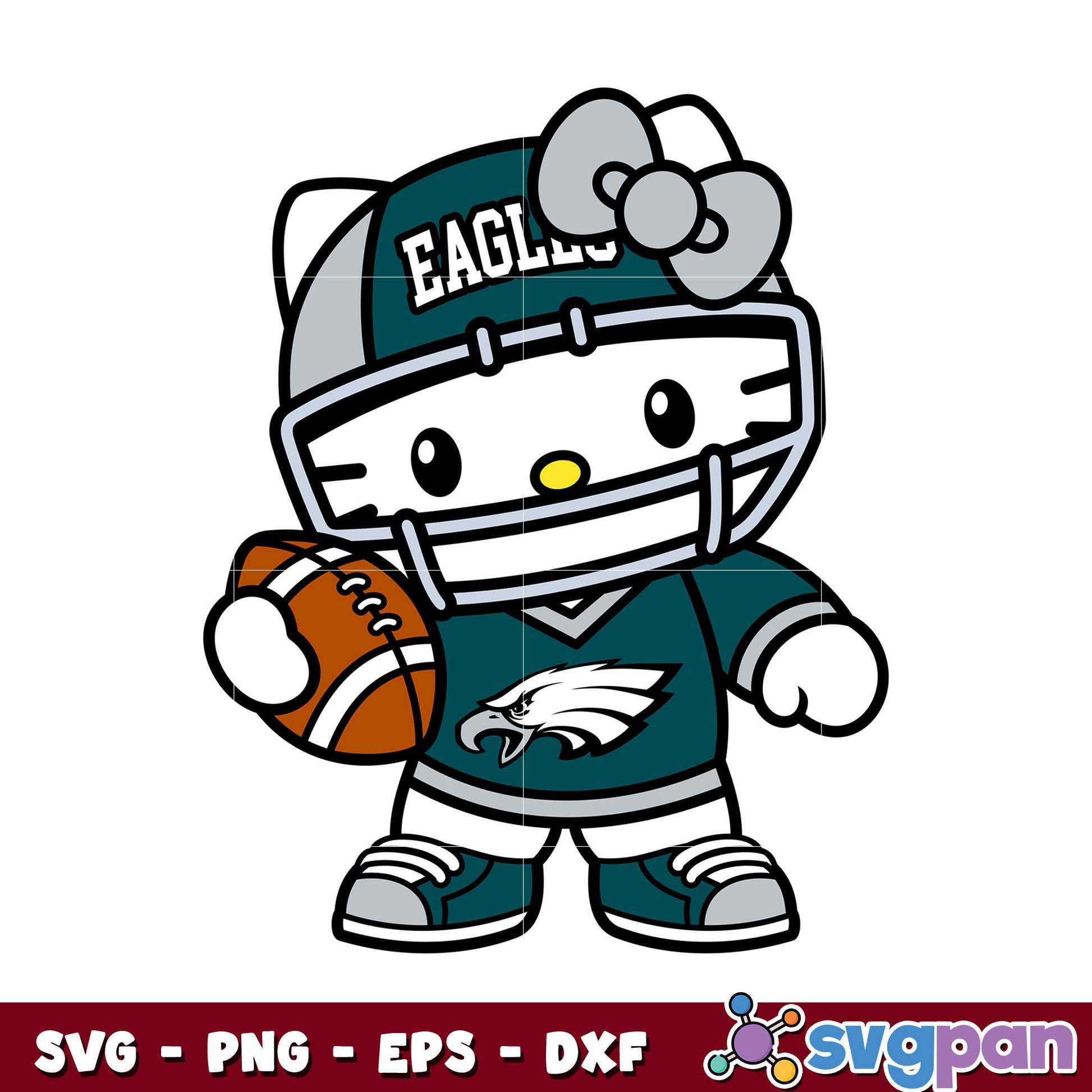 Hello kitty philadelphia eagles football svg, hello kitty svg