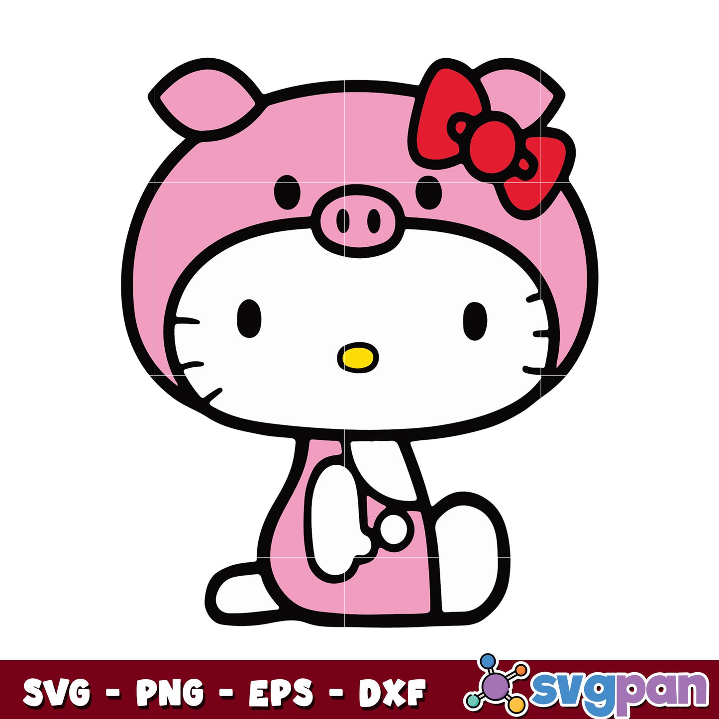 Hello kitty pig design svg, hello kitty svg, sanrio cartoon svg