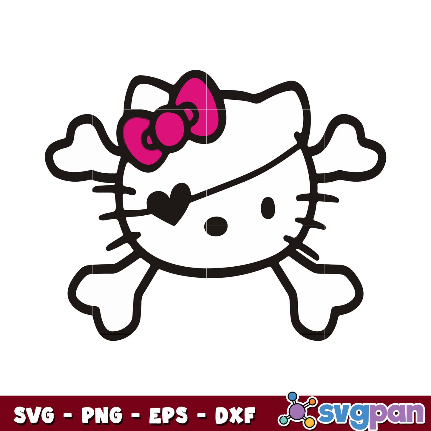 Hello kitty pirates logo svg, hello kitty svg, sanrio cartoon svg