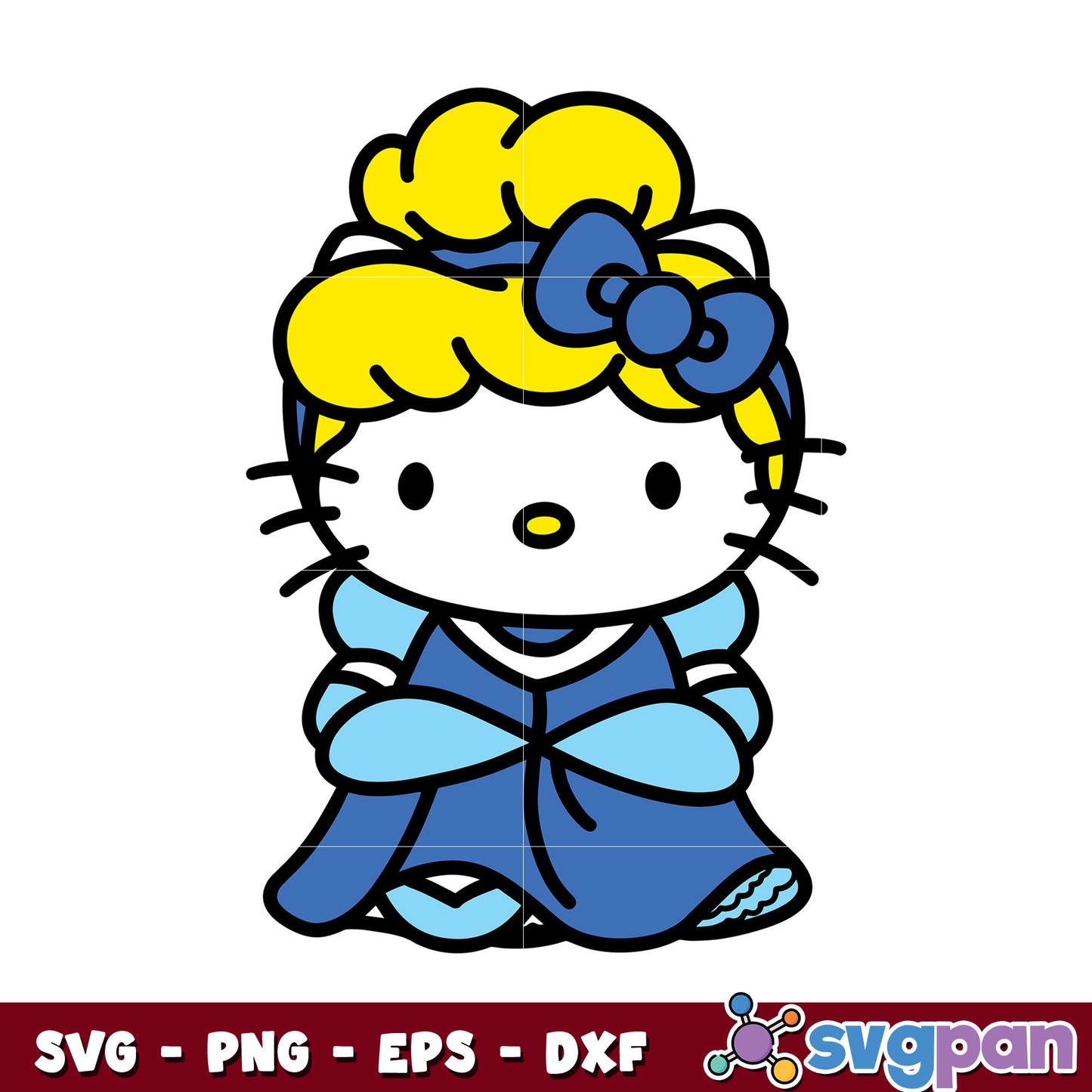 Hello kitty princess cinderella svg, hello kitty svg, cinderella svg