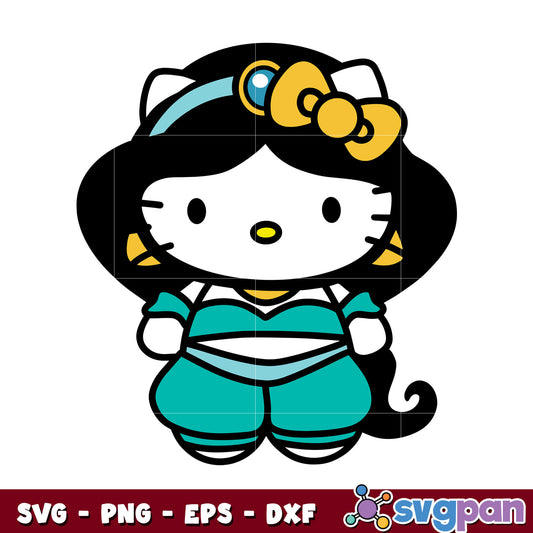 Hello kitty princess jasmine svg, hello kitty svg, jasmine​ svg