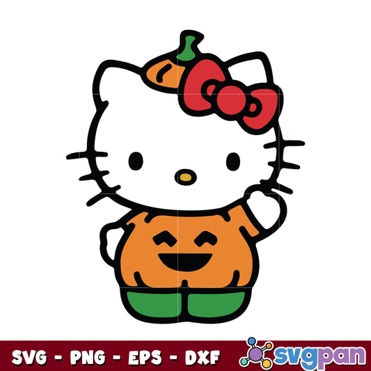 Hello kitty pumpkin deisgn svg, halloween hello kitty svg