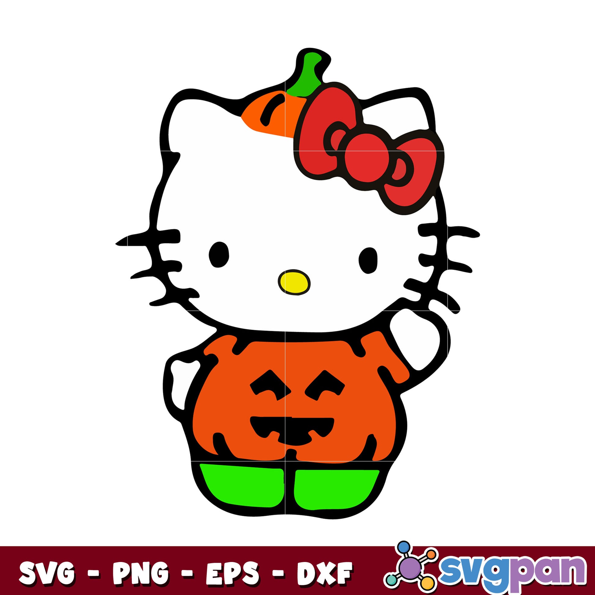 Hello kitty pumpkin halloween design svg, hello kitty svg