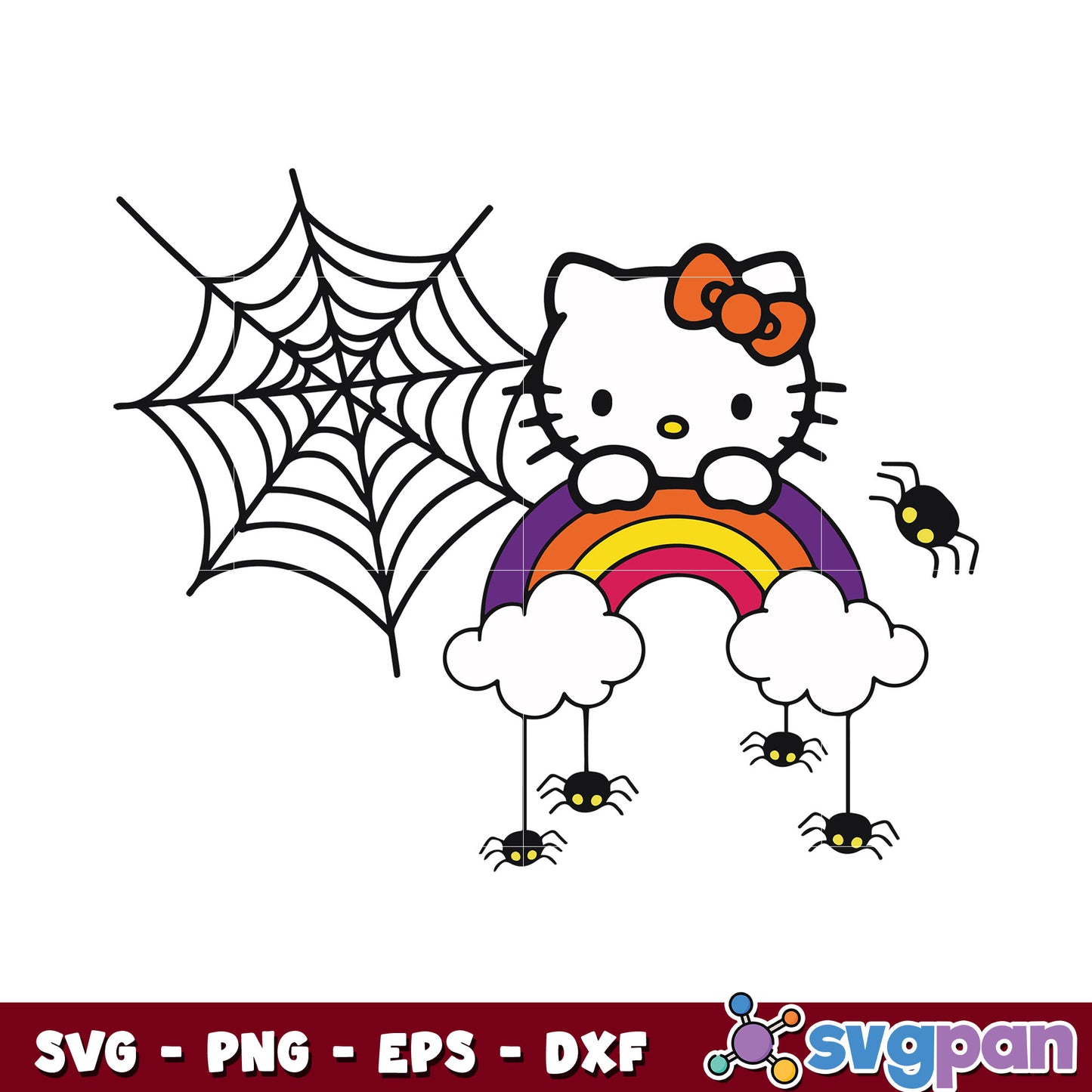 Hello kitty rainbow halloween svg, hello kitty halloween svg