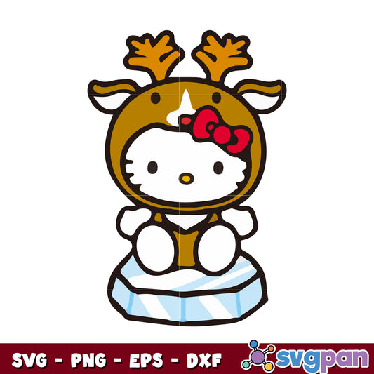 Hello kitty reindeer christmas svg, hello kitty christmas svg