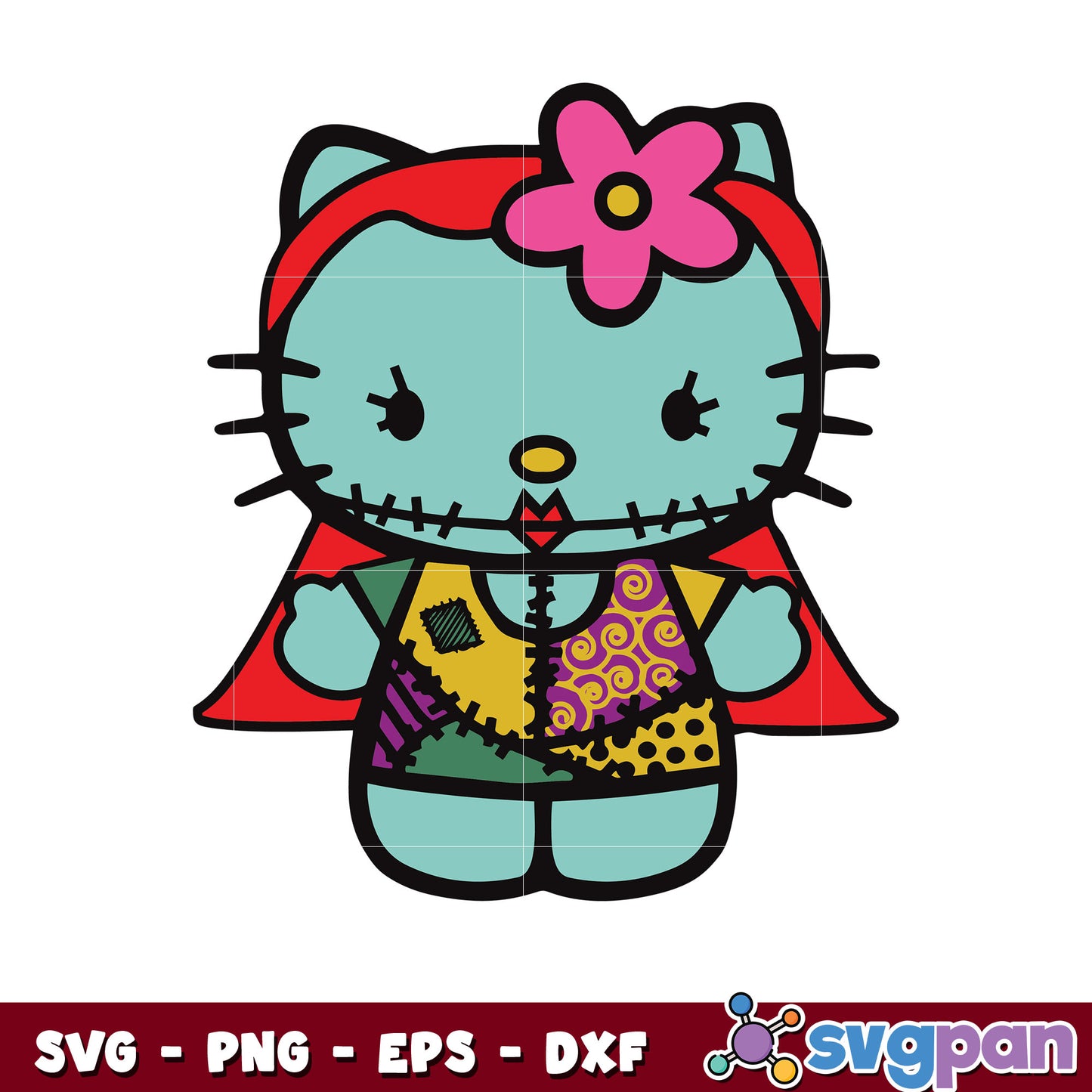 Hello kitty sally halloween design svg, hello kitty halloween svg