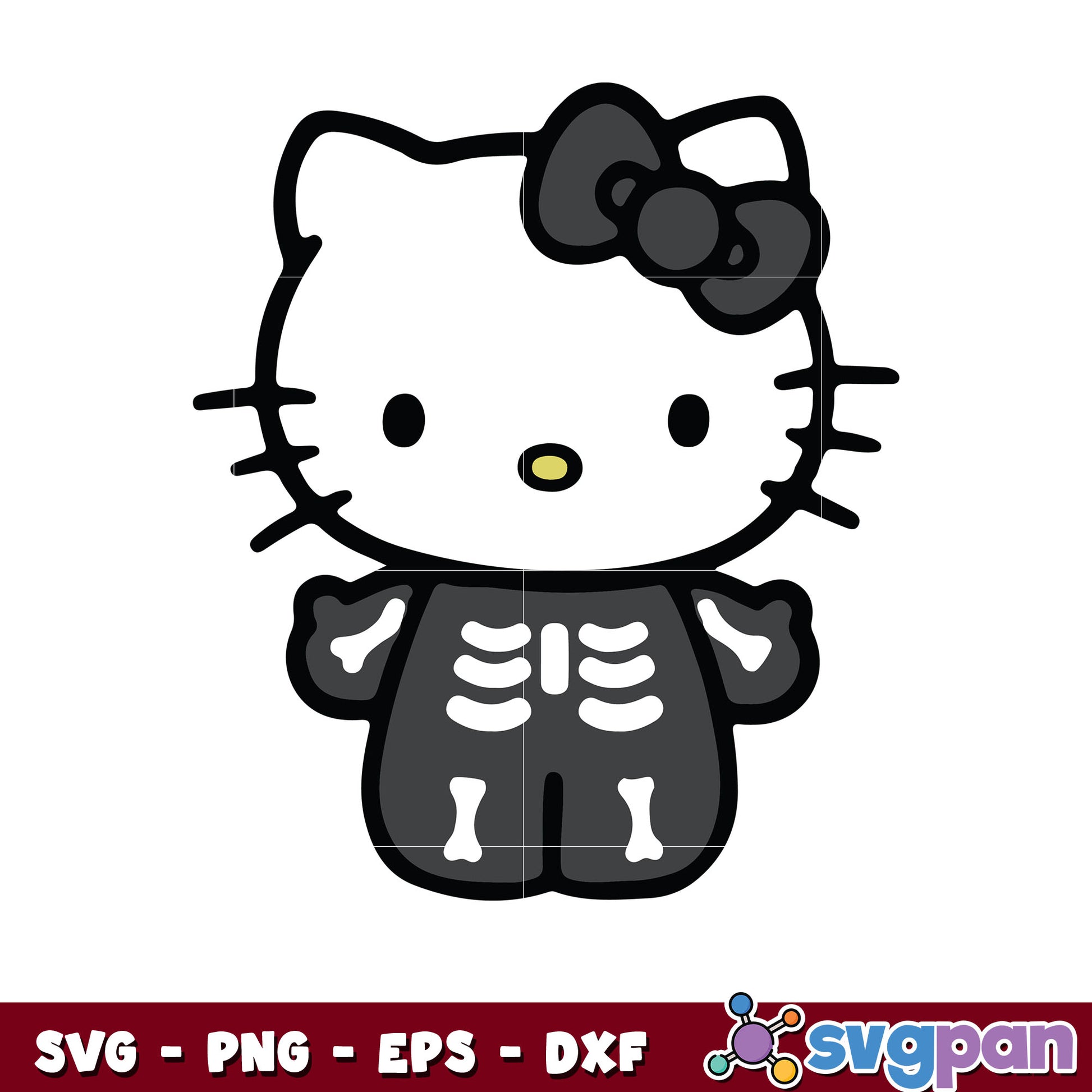 Hello kitty skeleton svg, hello kitty svg, halloween svg