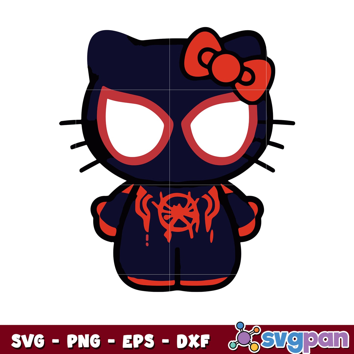 Hello kitty spiderman black svg, hello kitty svg, sanrio svg