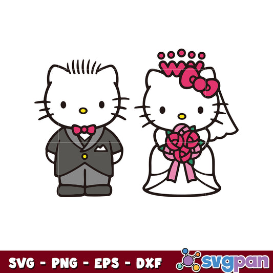 Hello kitty wedding svg, hello kitty svg, sanrio cartoon svg