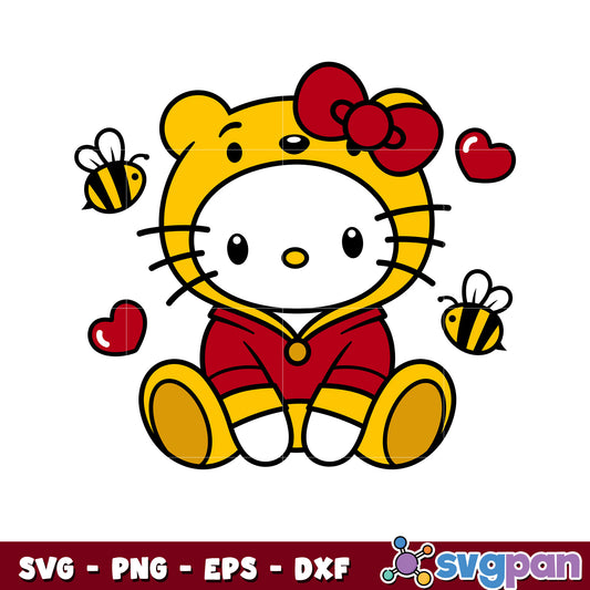 Hello kitty winnie the pooh svg, hello kitty svg, sanrio cartoon svg