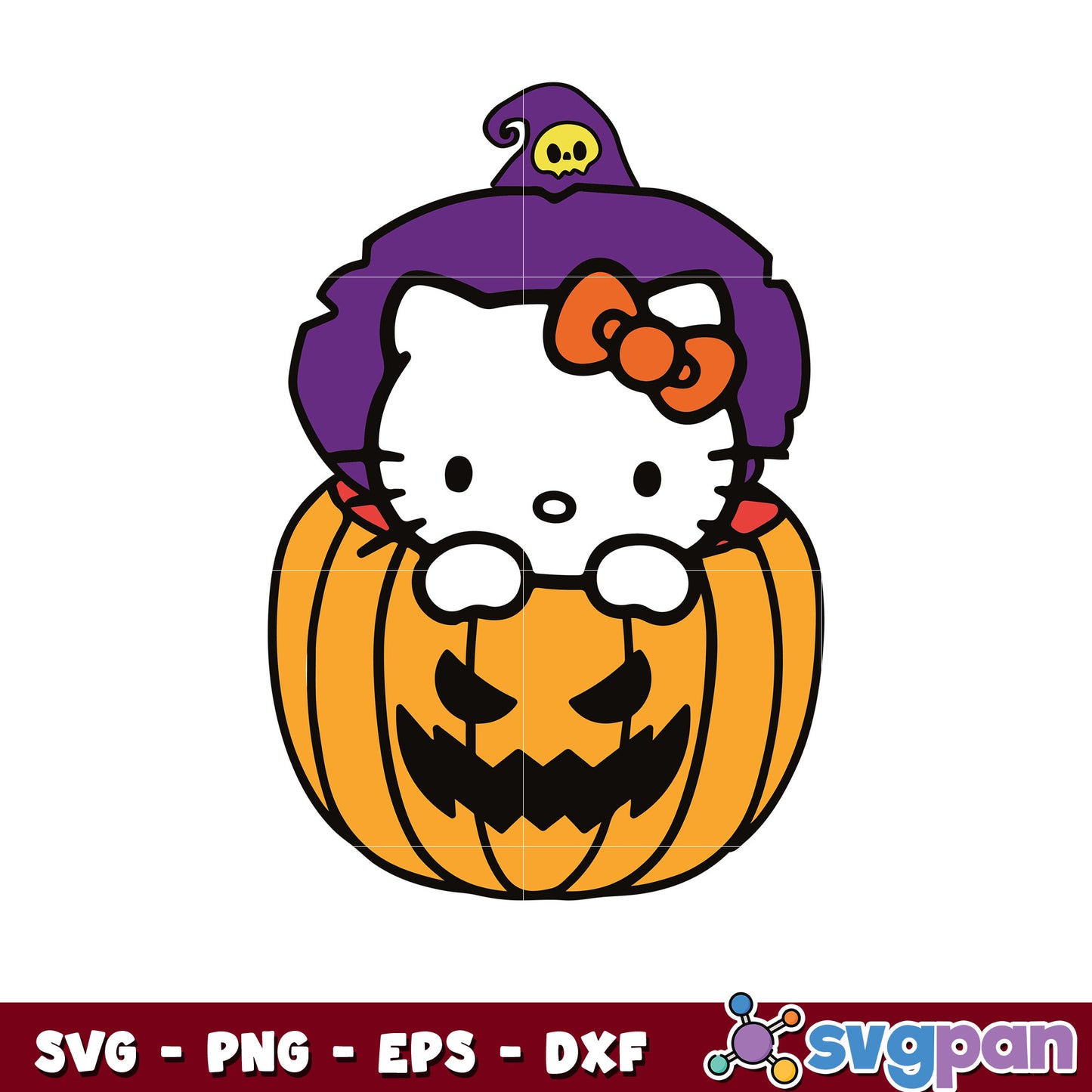 Hello kitty witch pumpkin halloween svg, hello kitty halloween svg