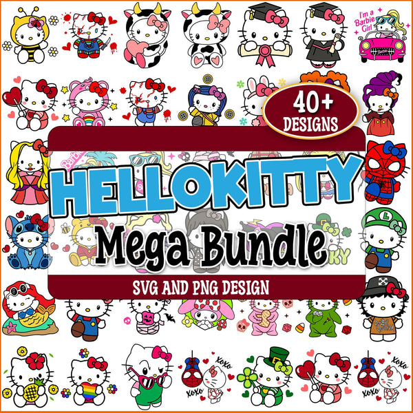 Hello kitty x spidey svg bundle, hello kitty drawing svg, hello kitty ...