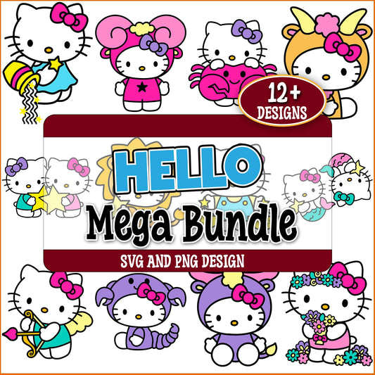 Hello kitty zodiac svg bundle