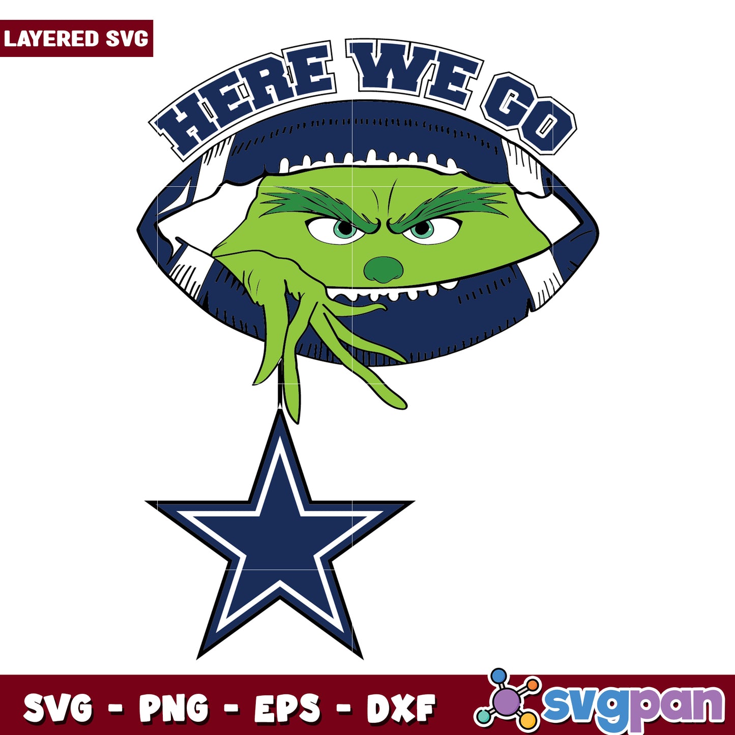 Here we go dallas cowboys svg, nfl teams svg, grinch image svg