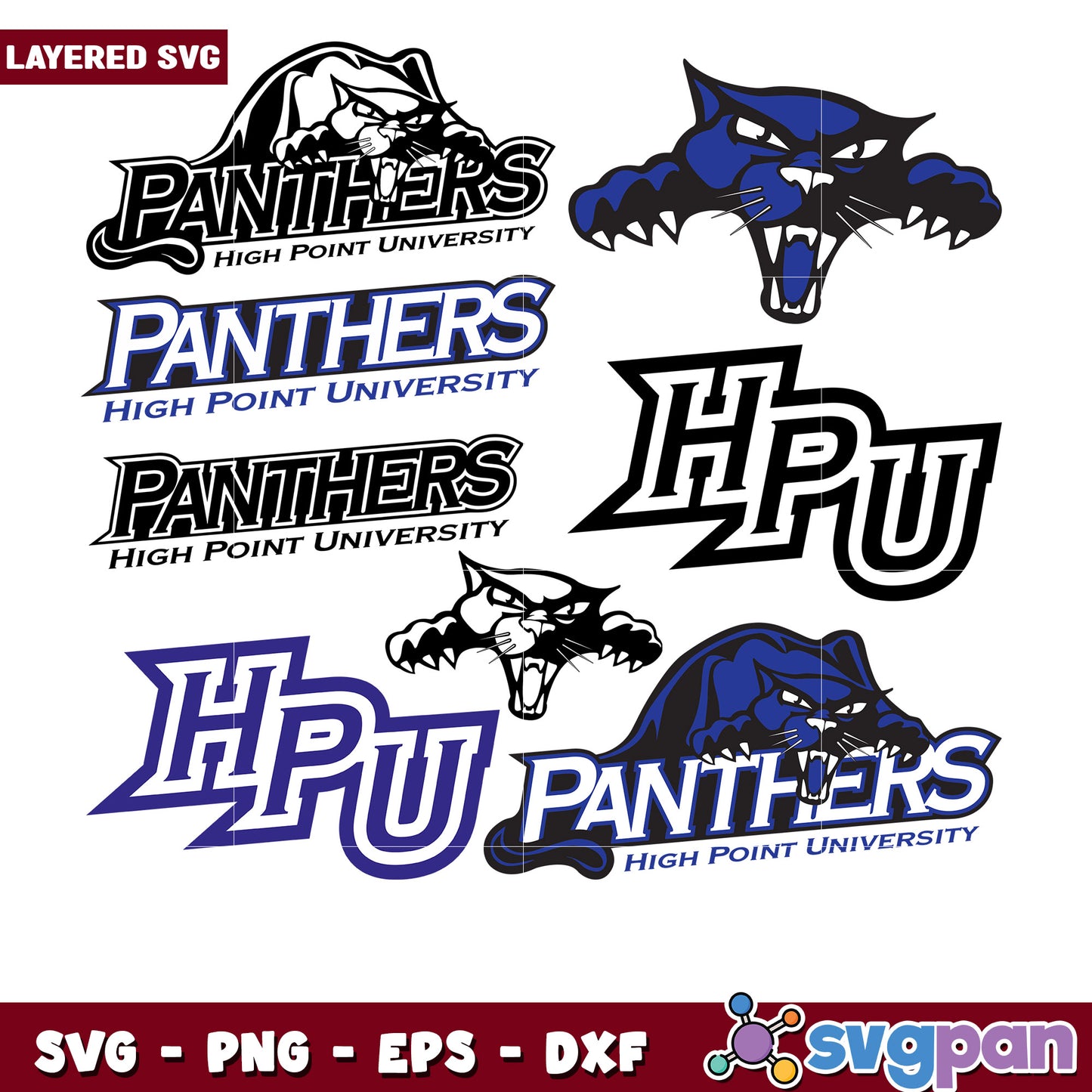 High Point University Panthers SVG Bundle