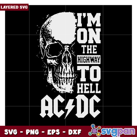Highway to Hell Skull SVG Design, Perfect for Creative Projects
