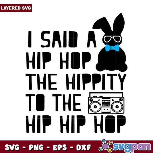 Hip Hop Bunny SVG Design for Fun Crafts, Perfect for Easter Projects