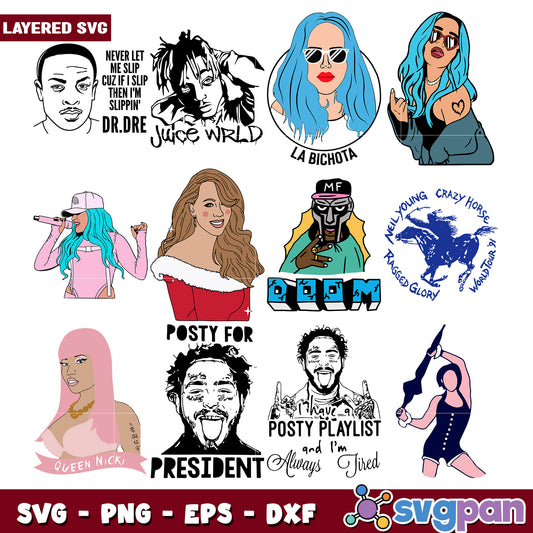 Hip Hop Icons SVG Bundle for Creative Projects