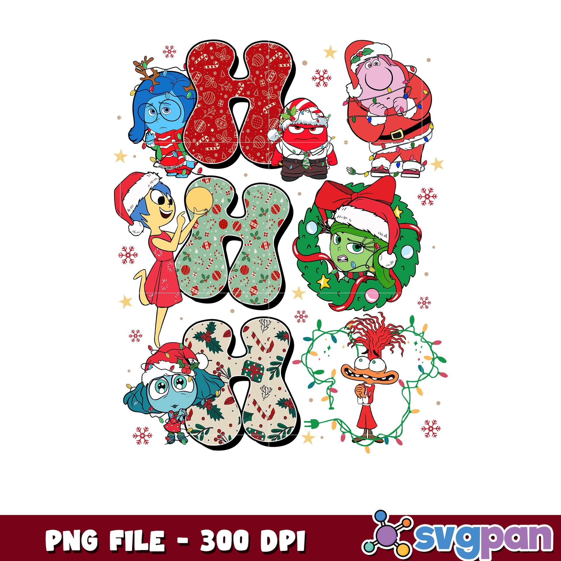 Ho Ho Ho Inside Out Christmas  png, christmas​ songs png, disney christmas png