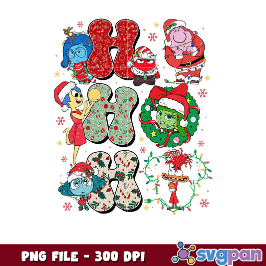 Ho Ho Ho Inside Out Christmas  png, christmas​ songs png, disney christmas png