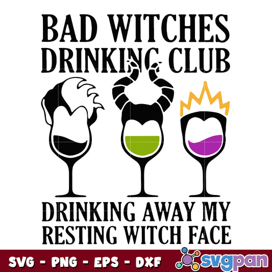 Hocus Pocus Bad Witches Drinking Club svg