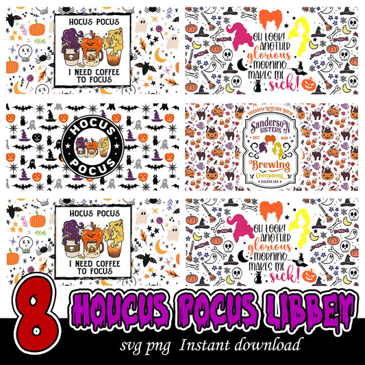 Hocus Pocus Bundle Eight Fun Halloween Print Designs PNG