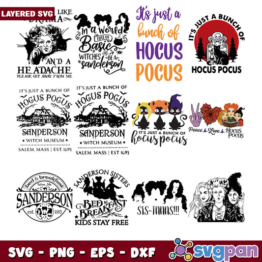 Hocus Pocus Bundle SVG for Halloween Crafts Ideas