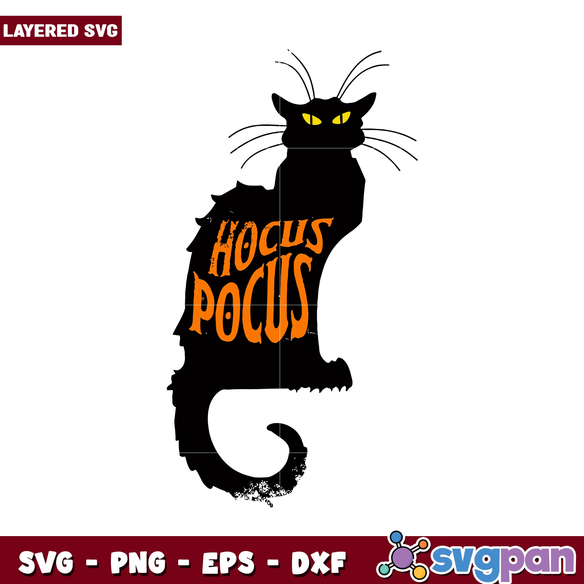 Hocus Pocus Cat SVG, perfect for Halloween crafting and decor – svgpan