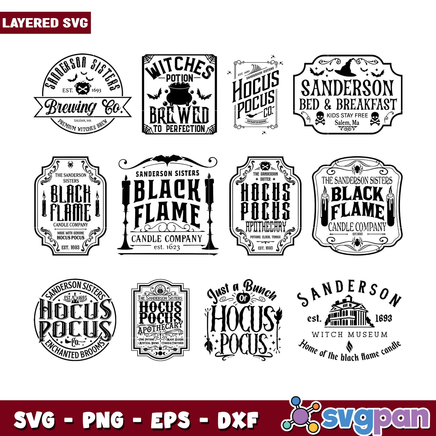 Hocus Pocus SVG Bundle Halloween Designs