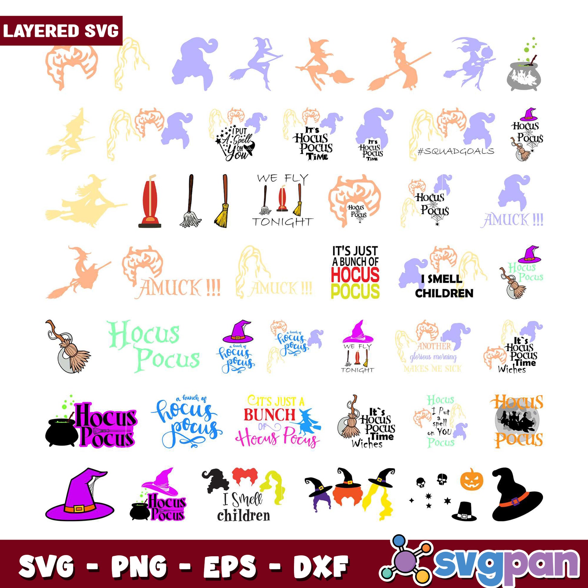 Hocus Pocus SVG Bundle for Halloween Crafts Ideas