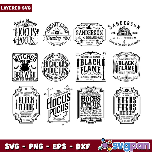 Hocus Pocus Sanderson Sisters SVG Bundle for Crafts