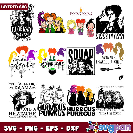 Hocus Pocus Themed SVG Bundle for Crafting Fun