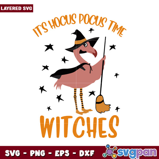 Hocus Pocus Time Witches SVG Design for Halloween Fun, Perfect for Crafts
