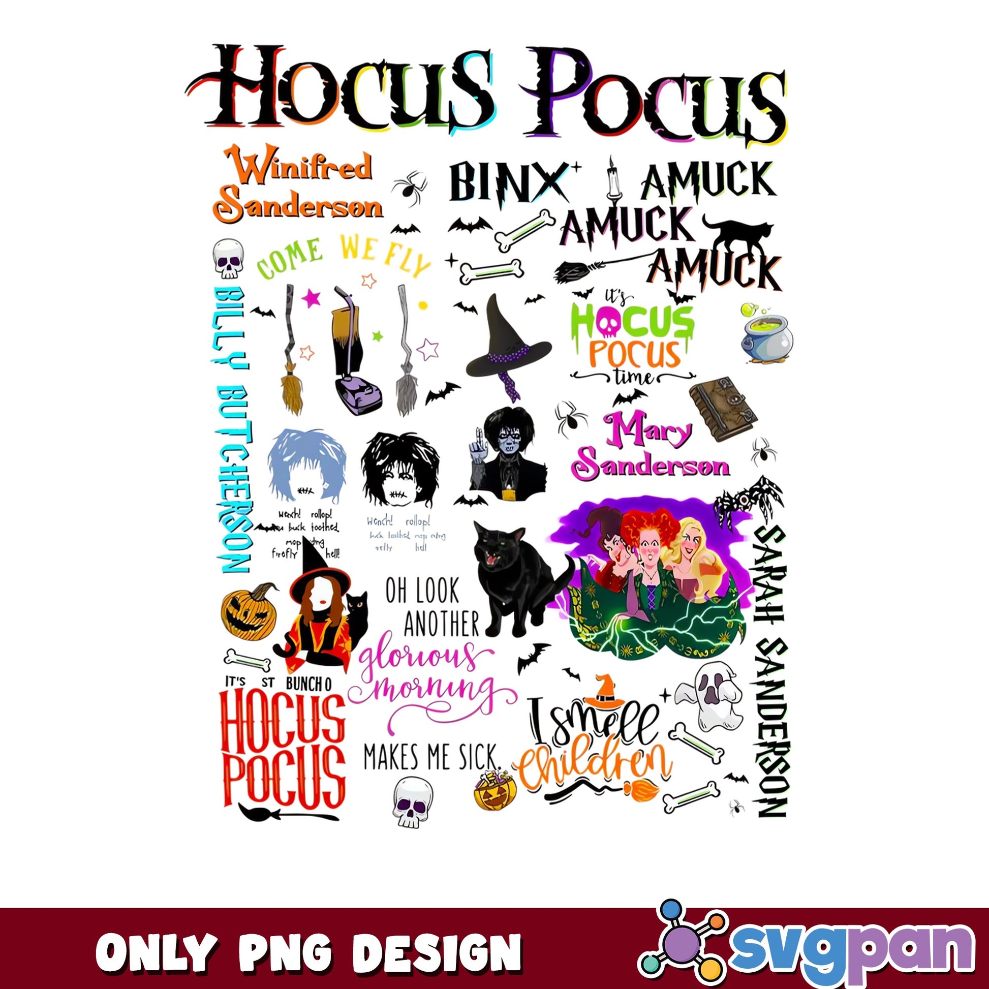 Hocus Pocus PNG Bundle, Sanderson Sisters PNG, Halloween PNG