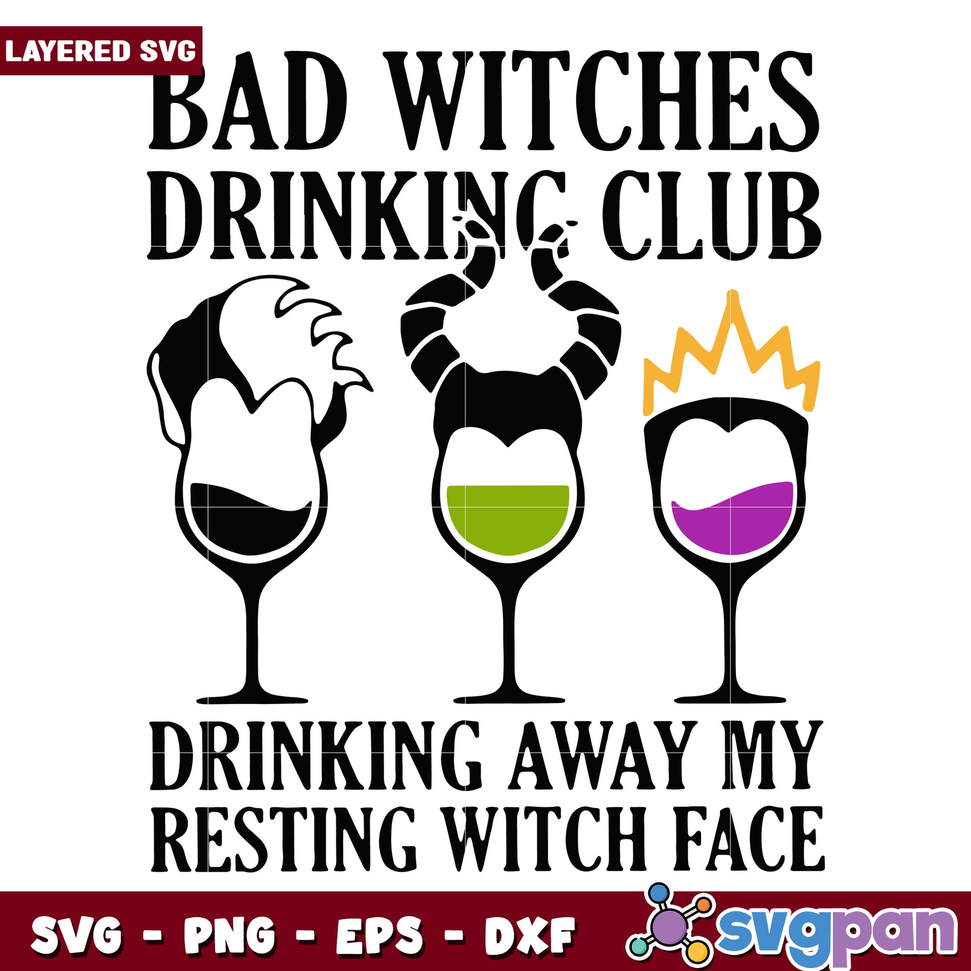 Hocus pocus bad witches svg, halloween cartoons svg, spooky cartoons svg