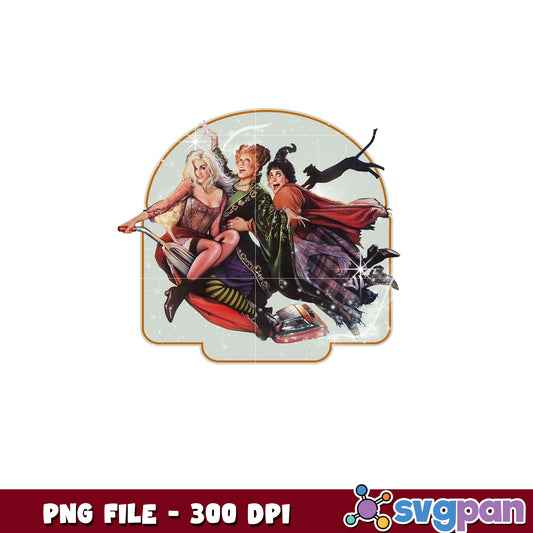 Hocus pocus white design png, horror movie characters png, fall and halloween decor ​png