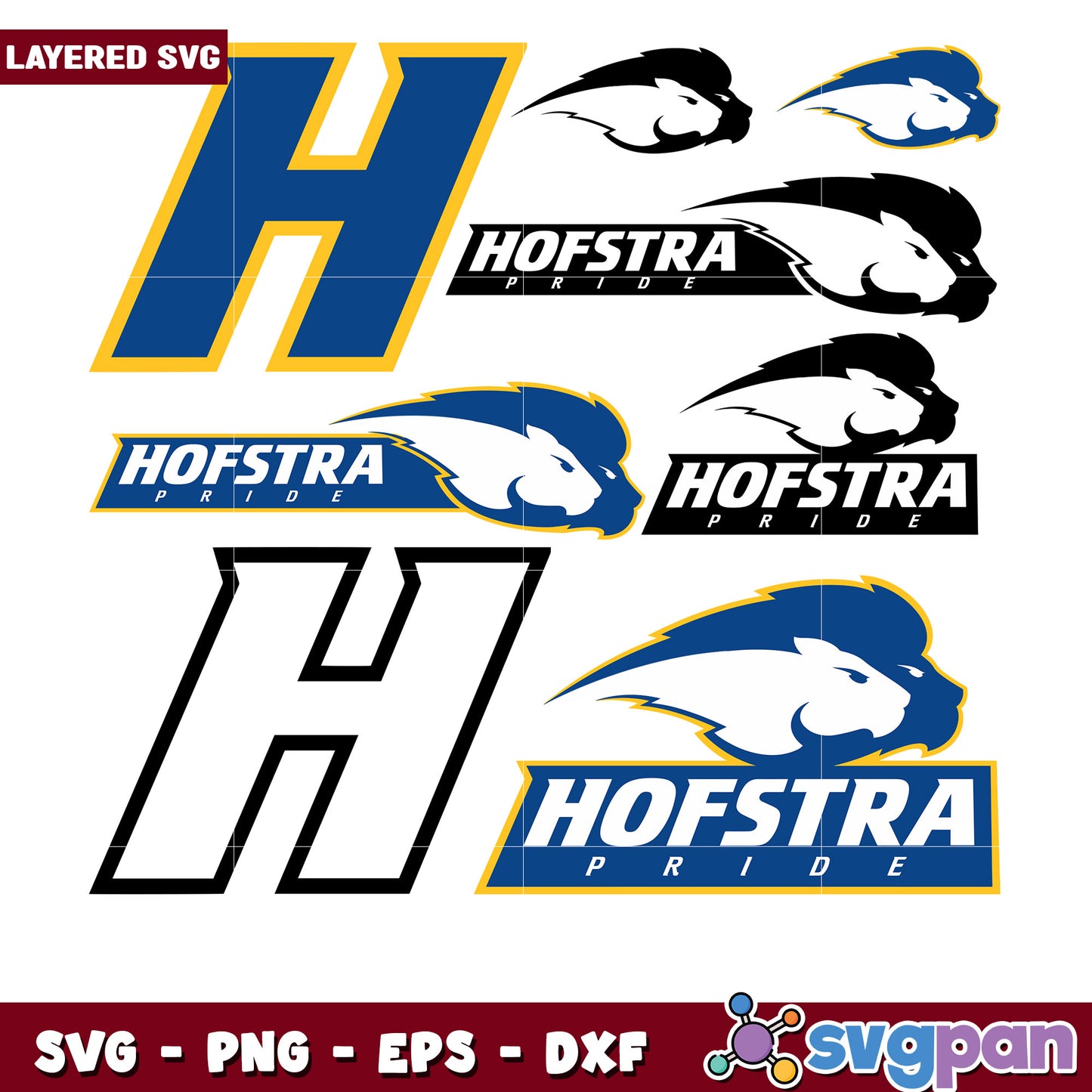 Hofstra University Layered SVG Bundle Designs Pack